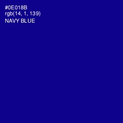 #0E018B - Navy Blue Color Image